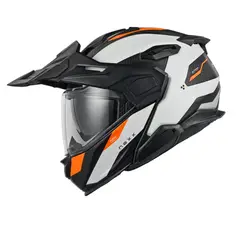 NEXX - Casco para moto X.LIFECOUNTRY TERRA WHITE.ORANGE