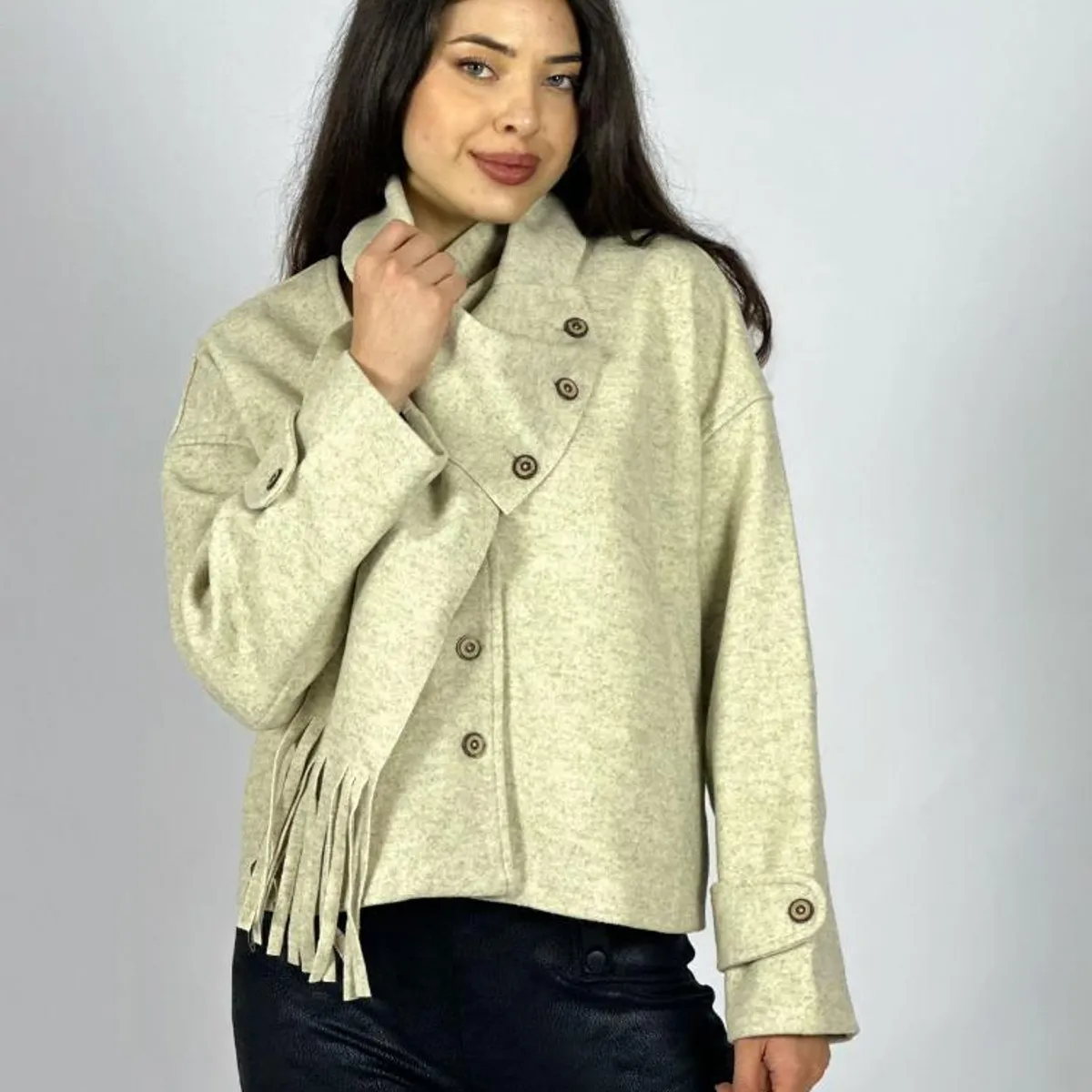 ENIGMATICA BOUTIQUE - Chaqueta Paño con Bufanda