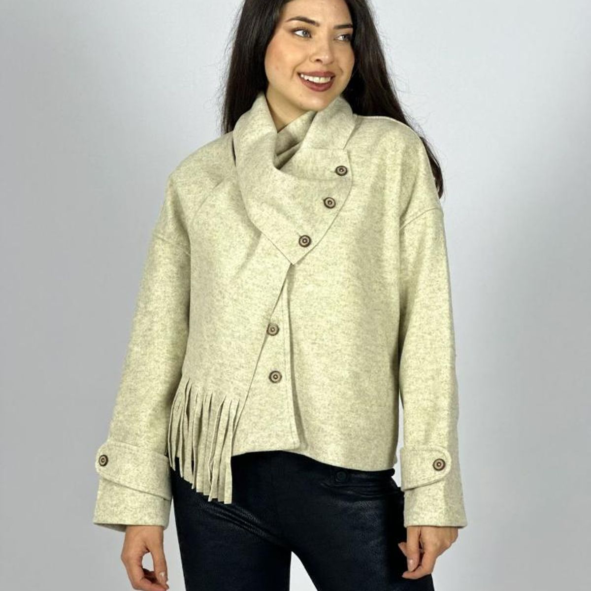 ENIGMATICA BOUTIQUE - Chaqueta Paño con Bufanda