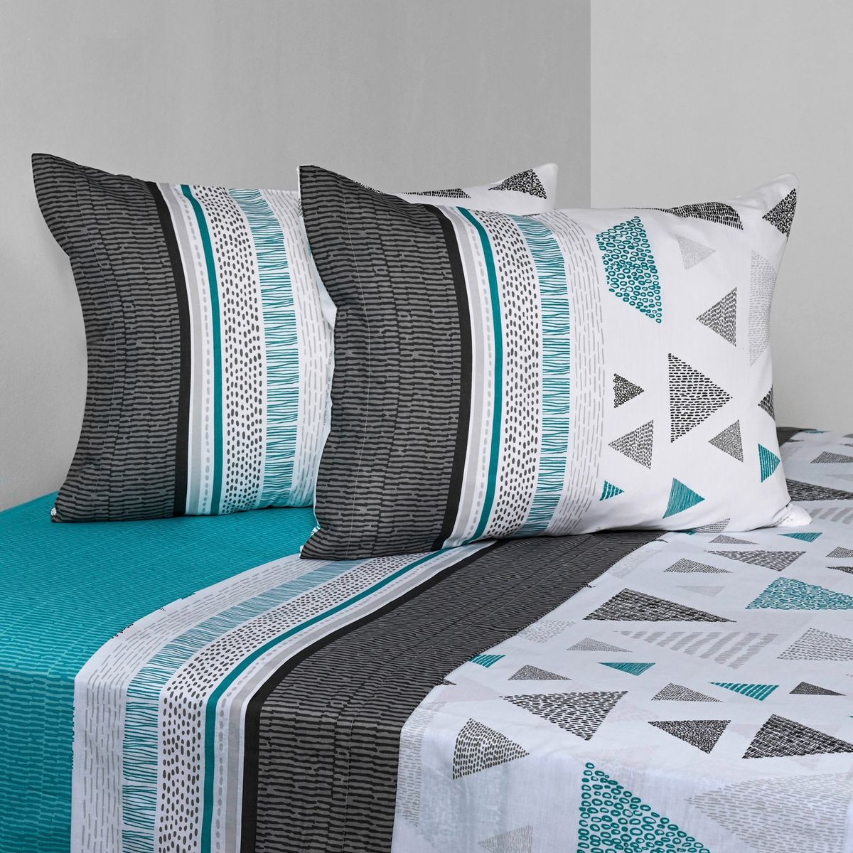 AMERICAN FAMILY - Juego De Sábanas Estampada Polialgodón 144 Hilos Trigono American Family