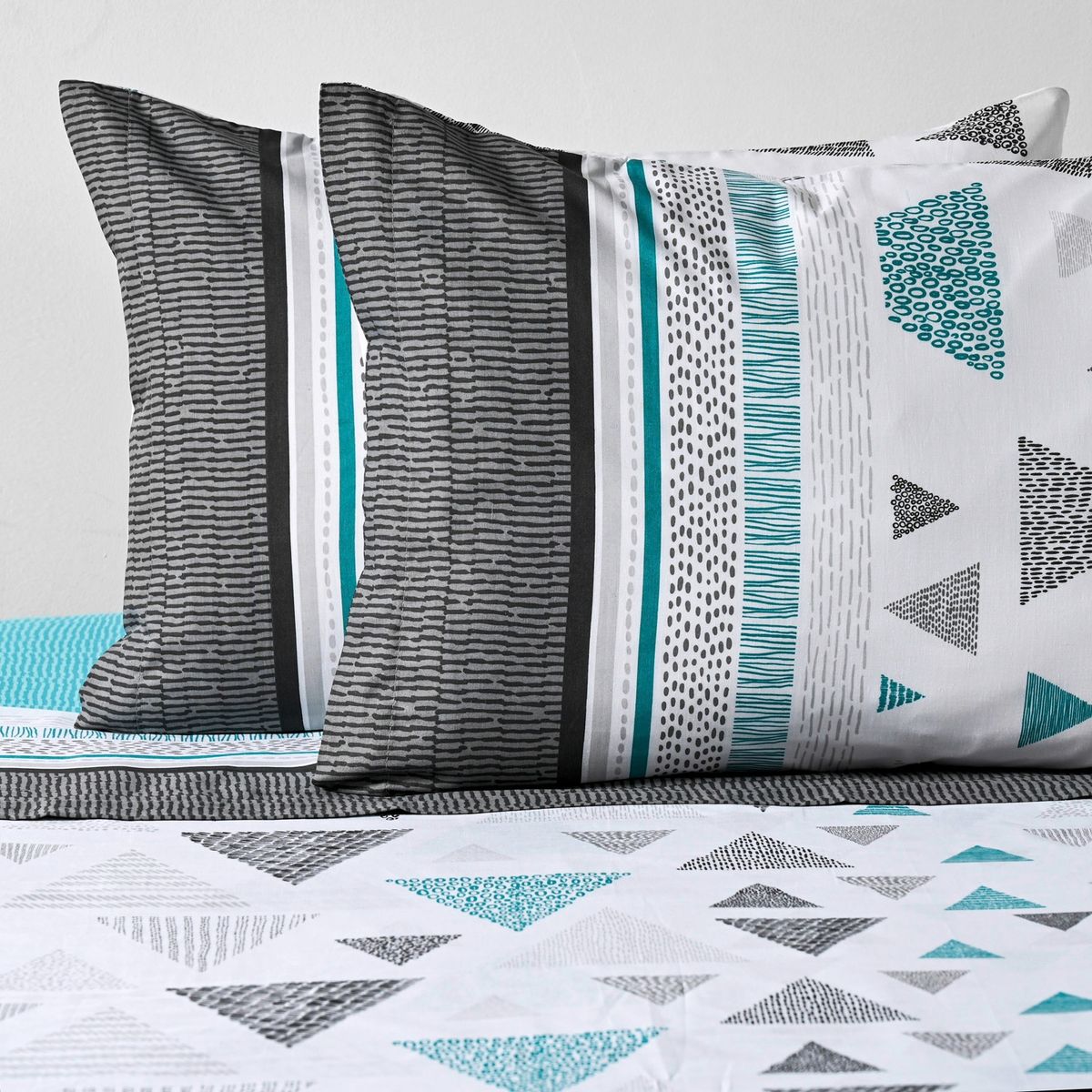 AMERICAN FAMILY - Juego De Sábanas Estampada Polialgodón 144 Hilos Trigono American Family