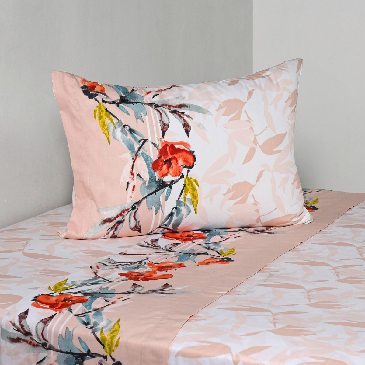 AMERICAN FAMILY - Juego de Sábanas Algodón 144 Hilos Aqua