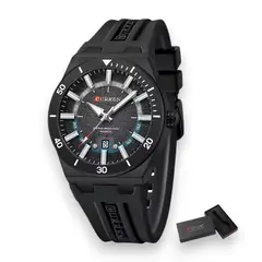 CURREN - Reloj Negro Para Hombre Cuarzo 8491 + Caja
