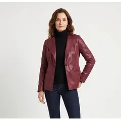 MAGENTA WOMAN - Blazer Suede Foil 21 Burdeo