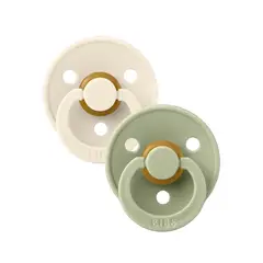 BIBS - Chupete Ivory/Sage / Caucho Natural / Tetina Redonda / Talla 2