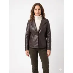 MAGENTA WOMAN - Blazer Suede Foil 21 Café