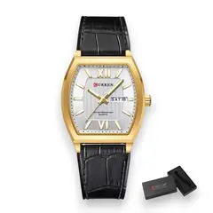 CURREN - Reloj Negro Para Hombre Cuarzo Calendario 8478 + Caja