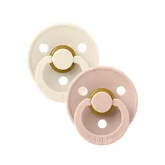 BIBS - Chupete Ivory / Blush / Caucho Natural / Tetina Redonda / Talla 2