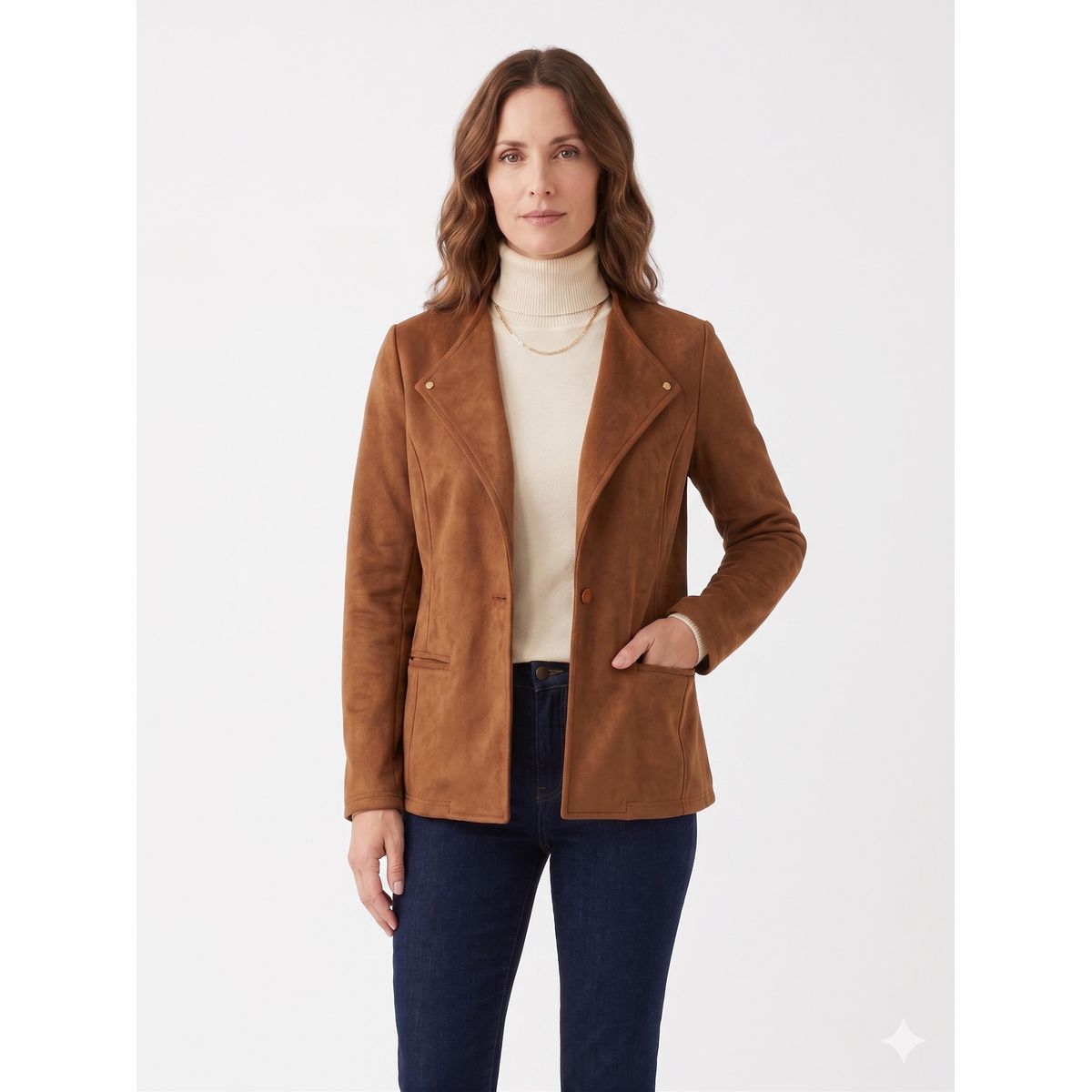 MAGENTA WOMAN - Blazer Suede Liso 21 Camel