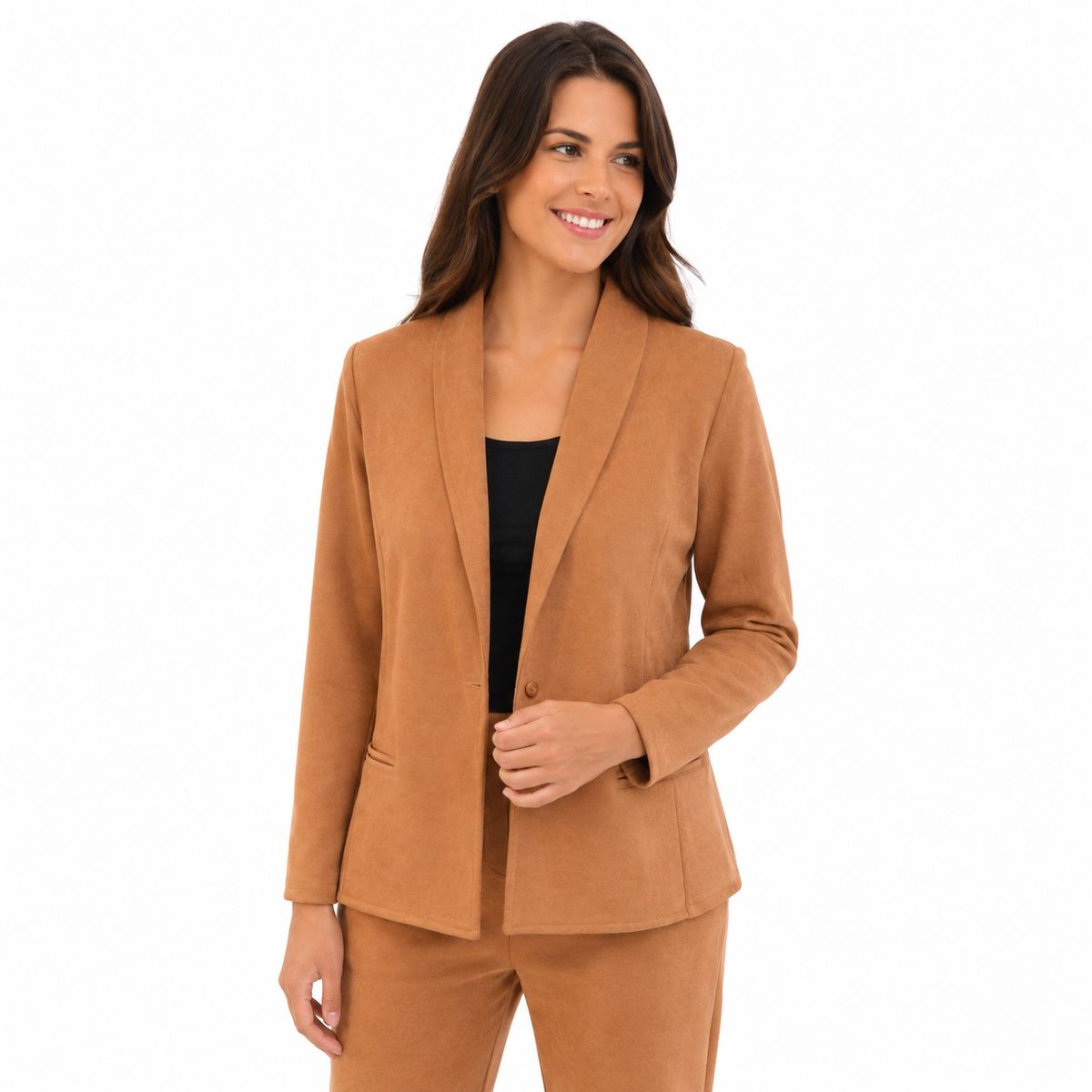 MAGENTA WOMAN - Blazer Suede Liso 05 Camel