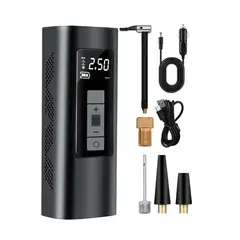 GENERICO - Compresor De Aire Portatil A Batería Inflador Neumaticos Color Negro Fase eléctrica Bifásica Frecuencia 60Hz BELUG