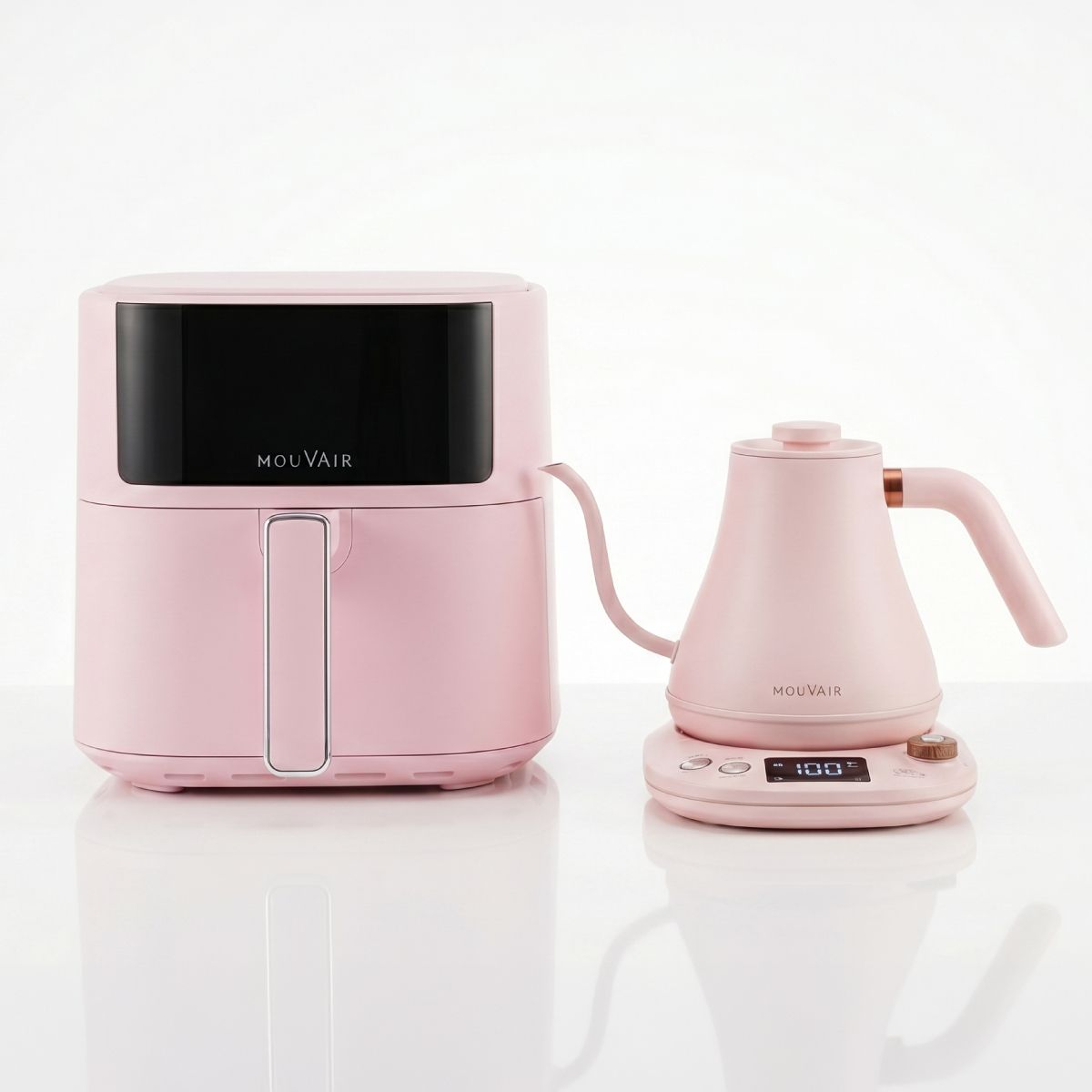 MOUVAIR - Freidora Aire Fry Rosa 6L + Hervidor Swan Rosa
