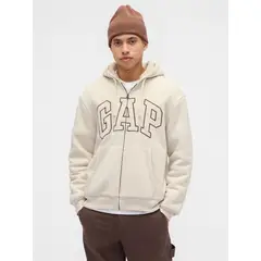 GAP - Polerón Hombre Con Gorro Con Cierre Logo Beige