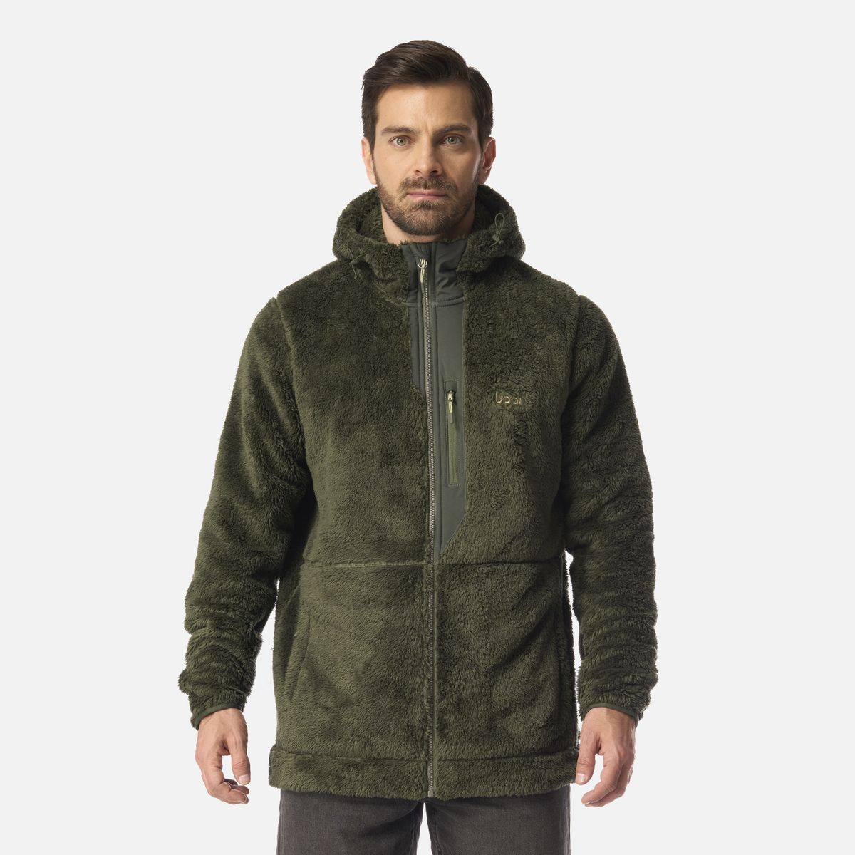 LIPPI - Polar Hombre Bear Shaggy-Pro Hoody Jacket Verde Militar Lippi