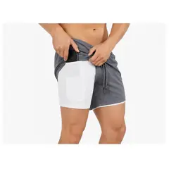 GENERICO - Short Deportivo Hombre Pantalones Cortos Secado Rápido Sport GRIS OSCURO