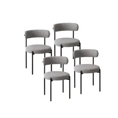 MOAD - Pack 4 Sillas Comedor Nórdicas Tapizadas Arpillera - Patas Metálicas