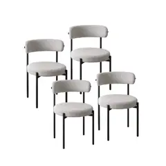 MOAD - Pack 4 Sillas Comedor Nórdicas Tapizadas Arpillera - Patas Metálicas