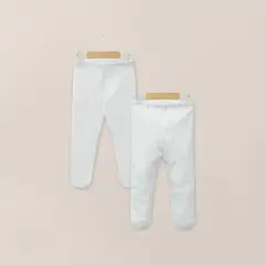 OPALINE - Pack 2 Panty Ballerina Blanco/Celeste Bebé Niño