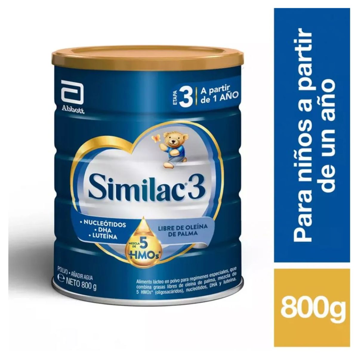 SIMILAC - Formula Infantil Similac 3 con 5 HMO 800 g