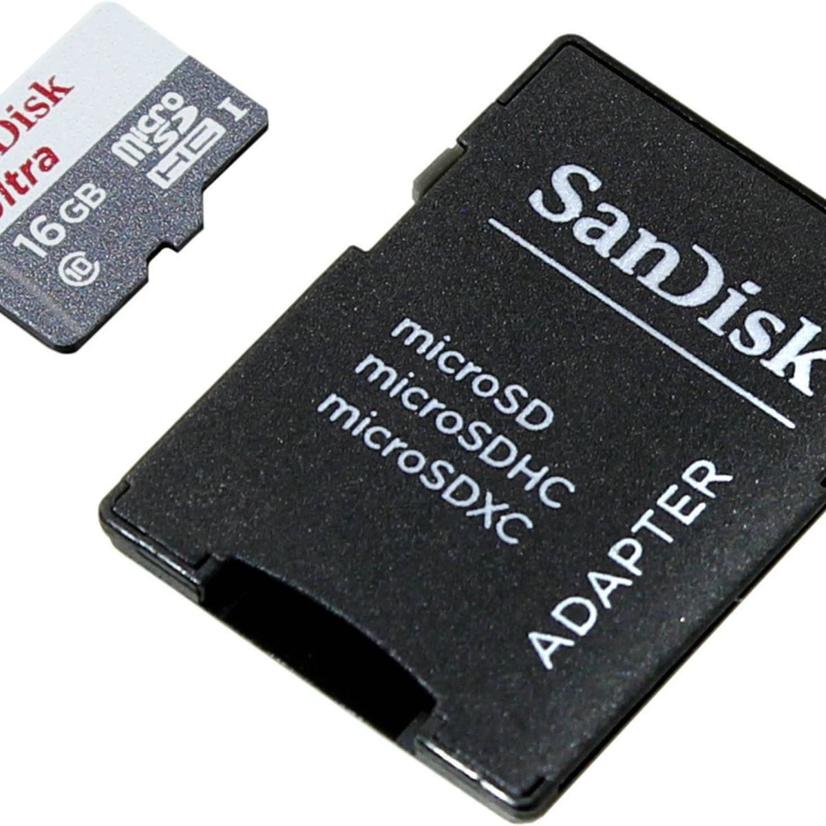 SANDISK - Tarjeta de Memoria MicroSDHC Sandisk 16GB, Lectura 48MB/S, Clase 10 con Adaptador SD
