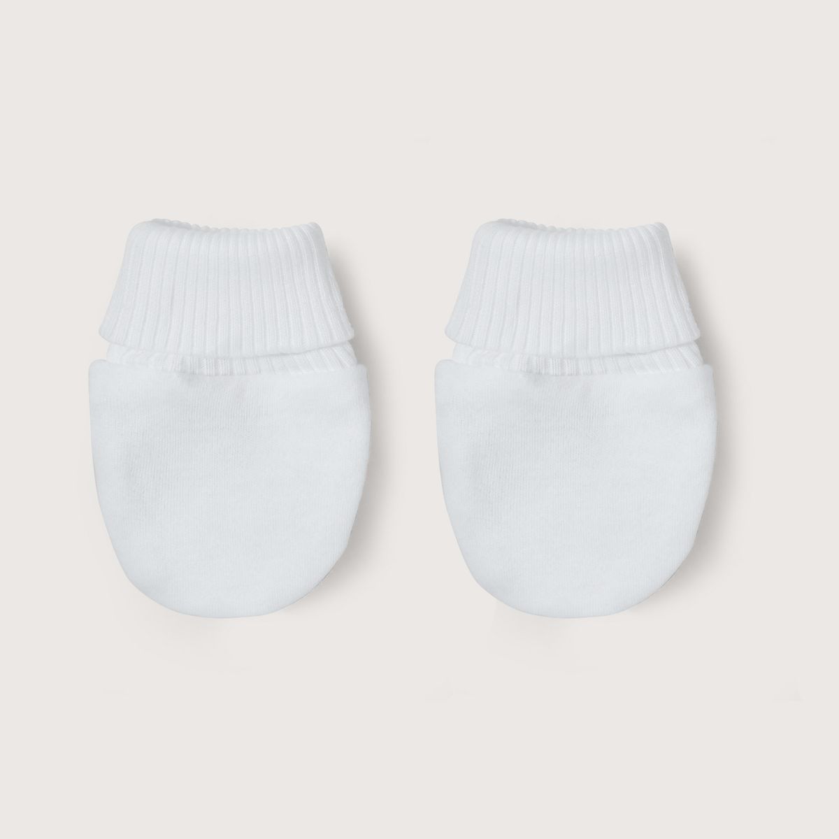 OPALINE - Pack 2 Mitones Algodón Blanco Bebé Unisex