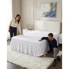 GENERICO - Faldón De Cama King Cubre Base Con Pliegues