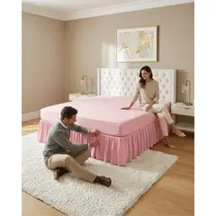GENERICO - Faldón De Cama King Cubre Base Con Pliegues