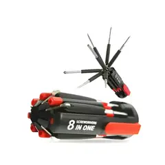 GENERICO - Destornillador 8 En 1 Con Linterna Led Herramienta Multiuso