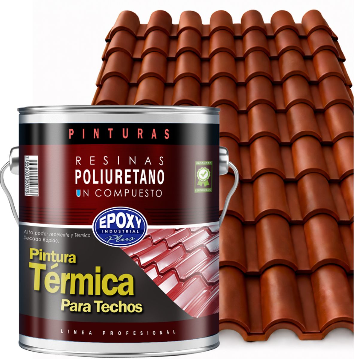 EPOXY - PINTURA TERMNICA TECHOS EVITA CONDENSACIÓN - AISLANTE Y ANTI CALOR - GALON - CAFÉ NOGAL