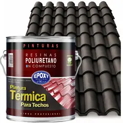 EPOXY - PINTURA TERMNICA TECHOS EVITA CONDENSACIÓN - AISLANTE Y ANTI CALOR - GALON - NEGRO