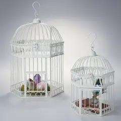 BRIC - Jaulas Metálicas Decorativas Set De 2 Blancas