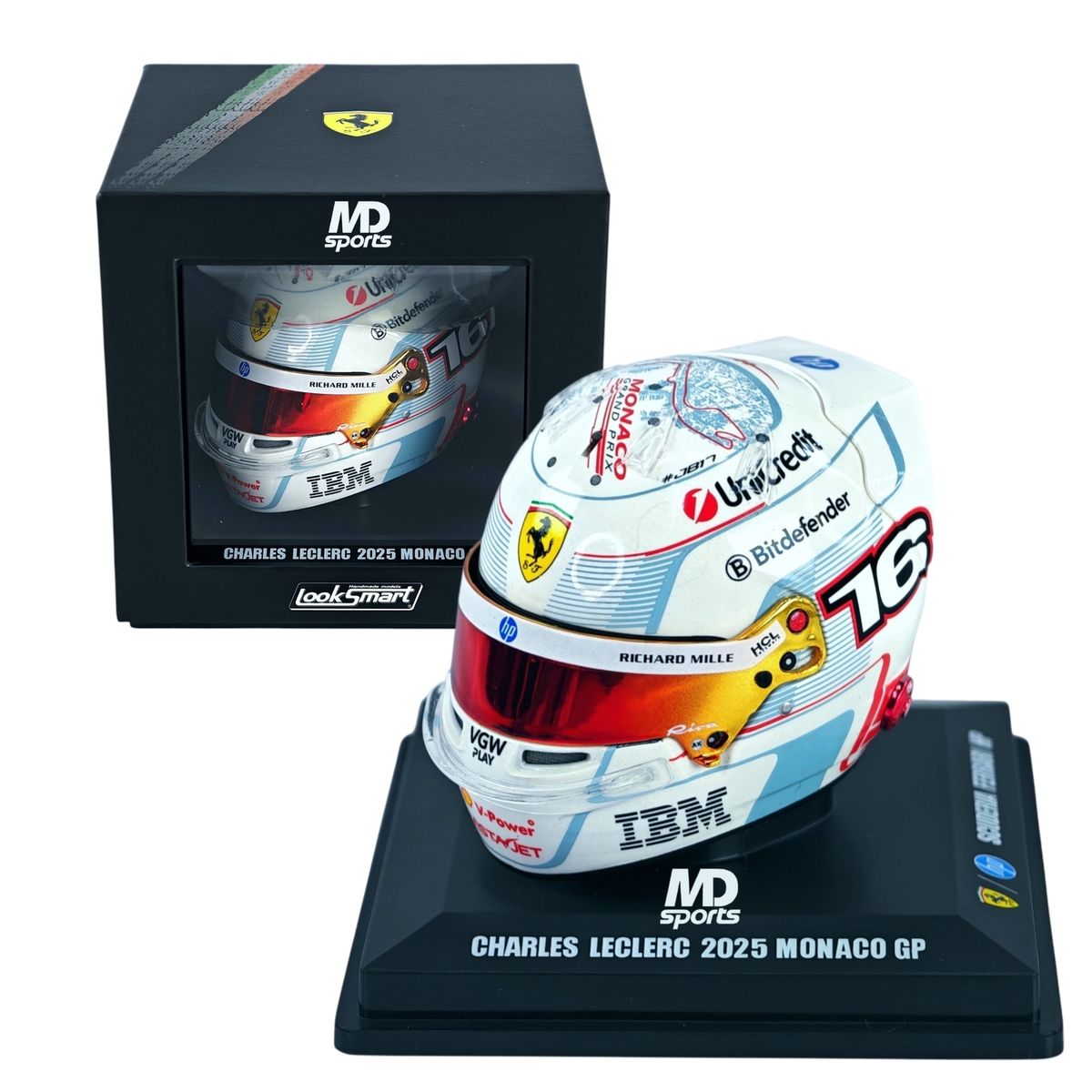 FORMULA 1 - Casco Formula 1 Charles Leclerc Ferrari GP Monaco 2025 Looksmart 1:5
