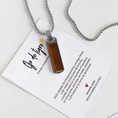 GENERICO - Cadena hombre colgante con piedra natural Ojo de tigre