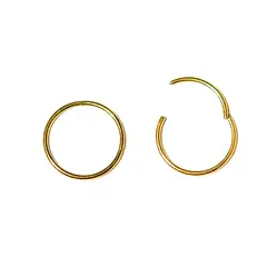 ELBAULDEJUMA - Argollas Clicker 10mm 18g Acero Quirurgico Chapadas En Oro 18k