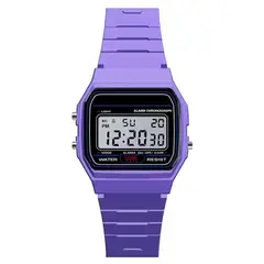 GENERICO - Reloj Digital Cuadrado LED Deportivo Unisex Correa Silicona Negro