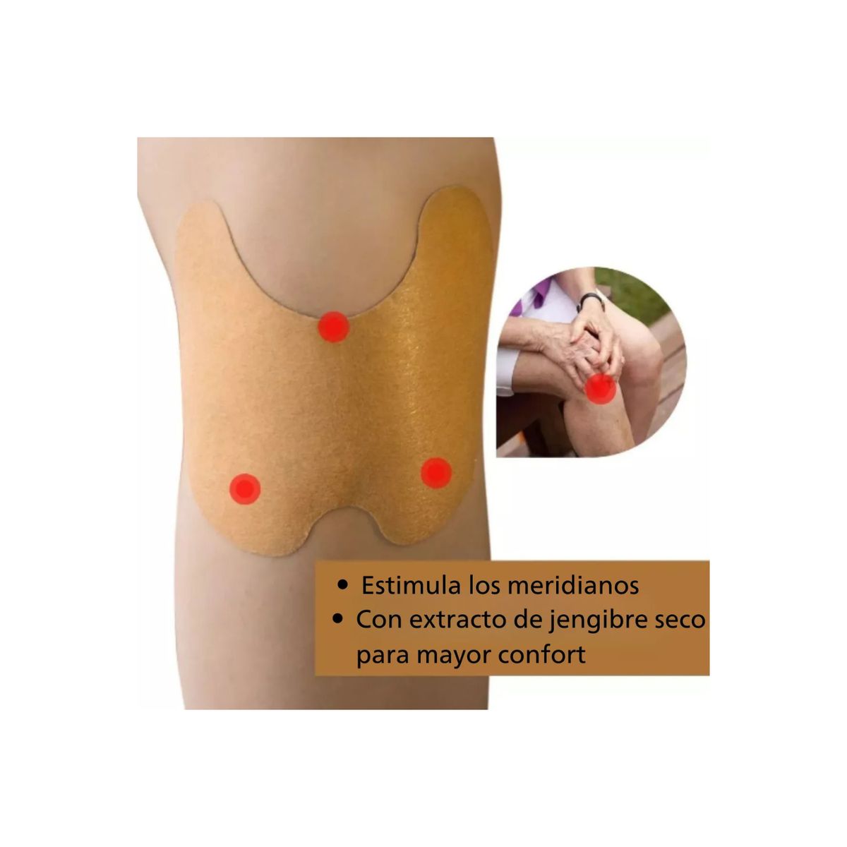 GENERICO - Pack 5 Parches Para Dolor De Rodilla Alivio Rapido Herbal 10uds