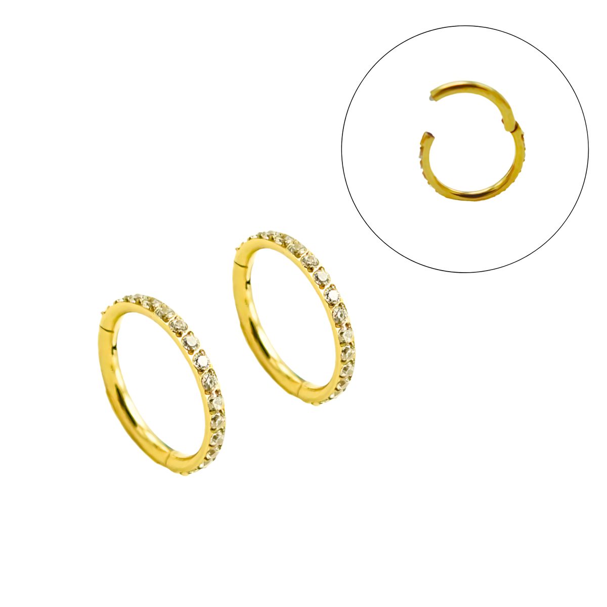 ELBAULDEJUMA - Argollas Emma 10mm Piercing 16g Titanio Astm F136 Zircon Pvd