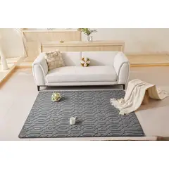 GENERICO - ALFOMBRA DE ALGODON JACQUARD CUTTING CON DISEÑO TEXTURIZADO