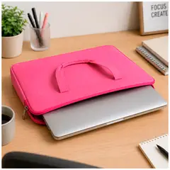 BOCCINI - Funda Acolchada Para Notebook & Laptop Maletin Con Asas 14 Pulgadas Rosada