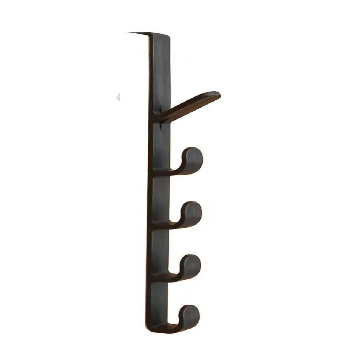 GENERICO - Gancho, Colgador, Soporte Organizador Para Puerta 5 Unidades espesor 4 cms Negro