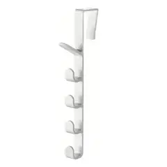 GENERICO - Gancho, Colgador, Soporte Organizador Para Puerta 5 Unidades espesor 4 cms Blanco