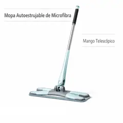 MOVI - Mopa Trapeador Microfibra Autoestrujable Mango Telescópico - Cerámica, Porcelanato y Madera Flotante