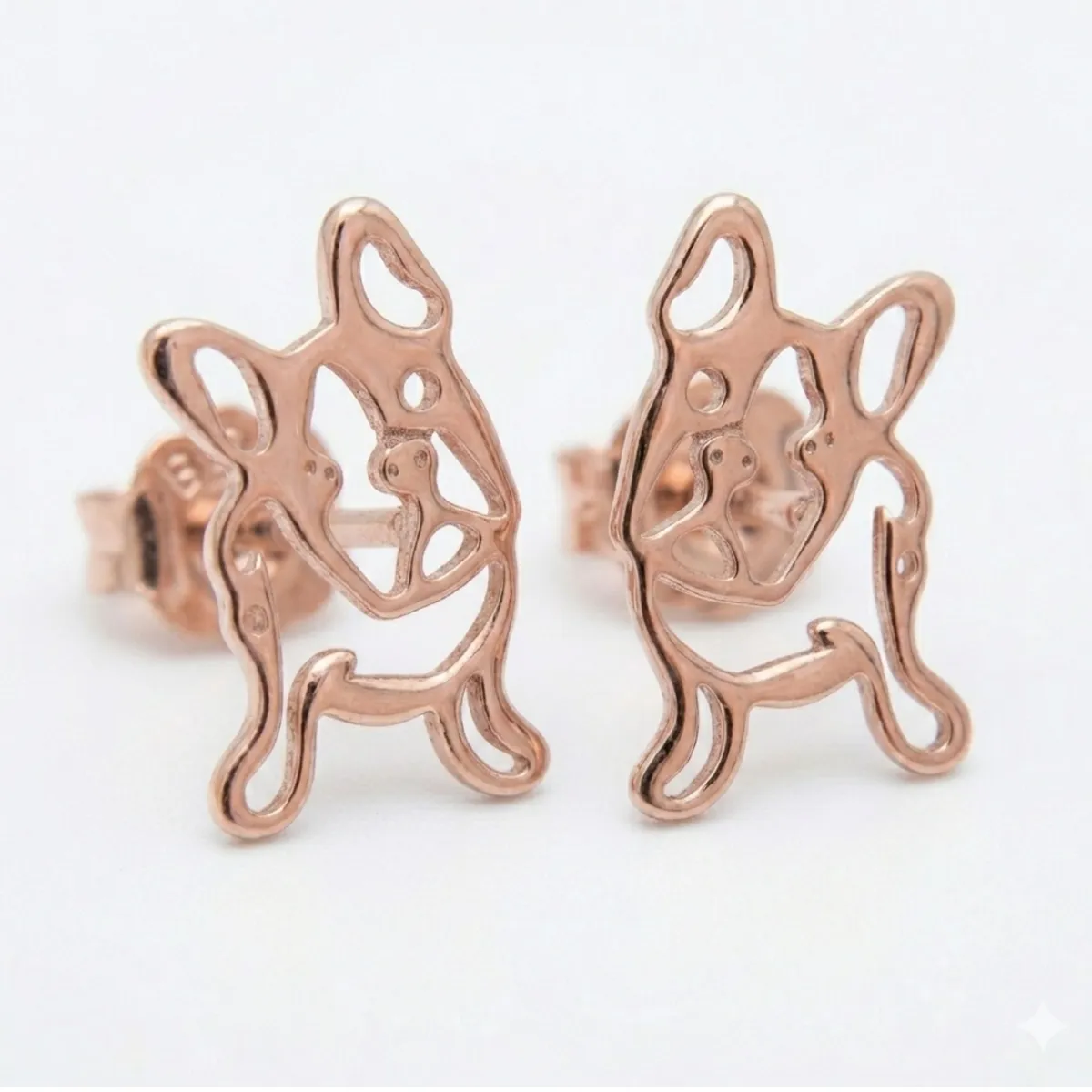 GENERICO - Aros pendientes de fantasia  bulldog frances pink