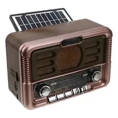 GENERICO - Radio Solar Con Batería Incorporada Bluetooth Mp3 Marron BELUG