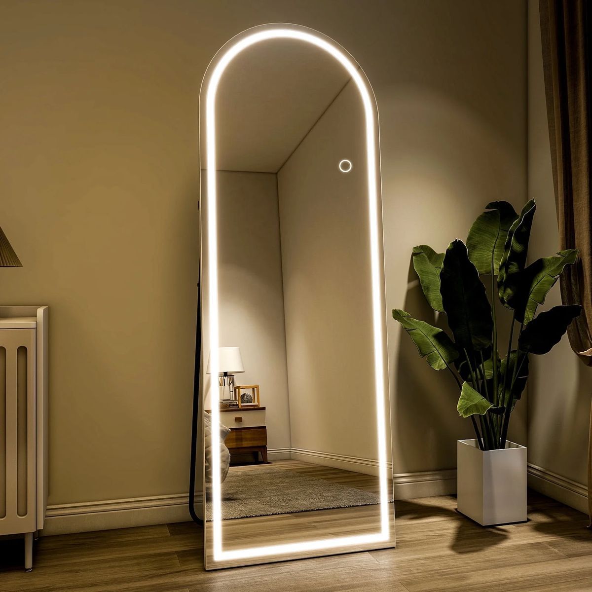 GENERICO - Espejo Pedestal Con Luz Led 160cm 50cm