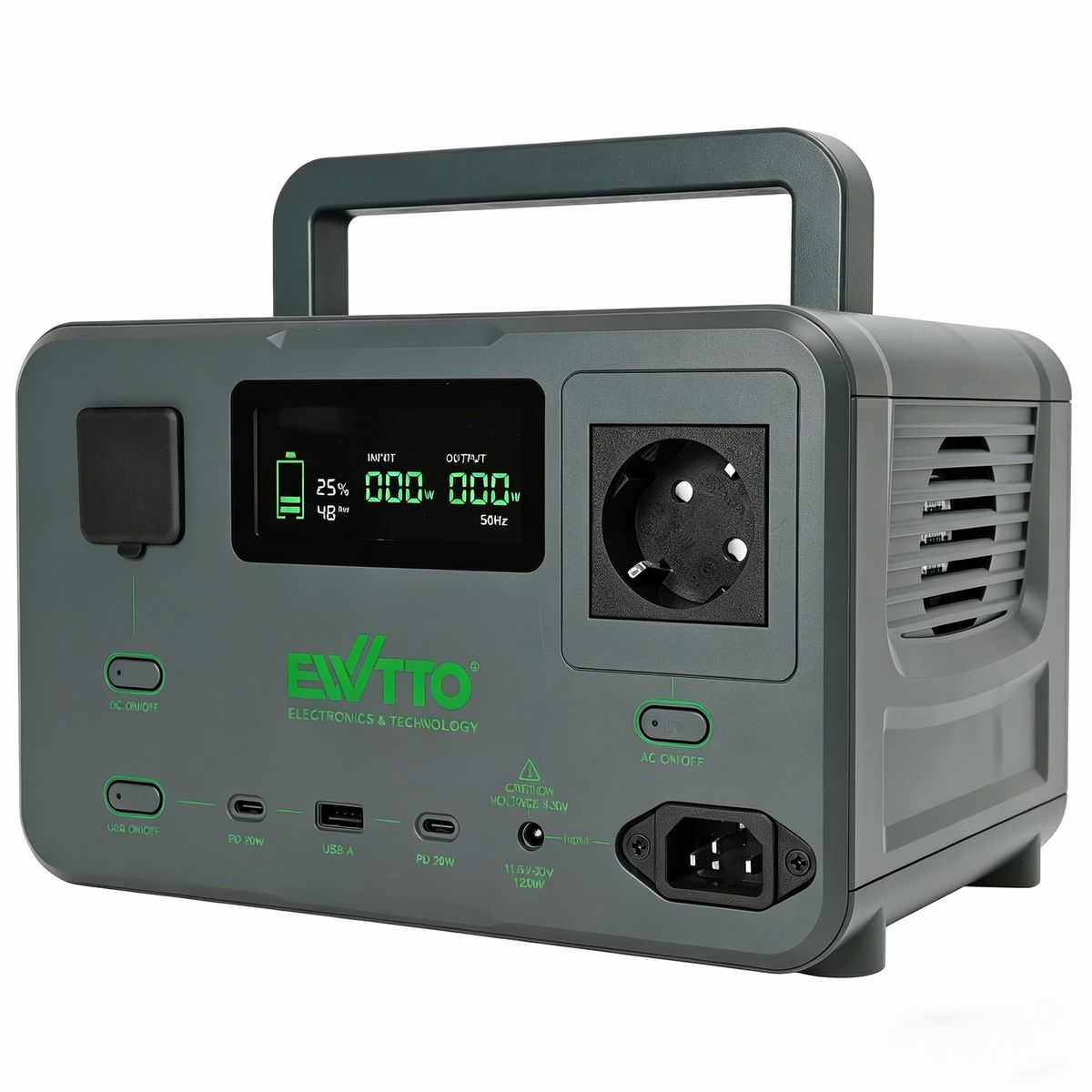 EWTTO - EWTTO Generador Solar Portátil 400W 256Wh Batería  para Camping Emergencia Viajes de Energía