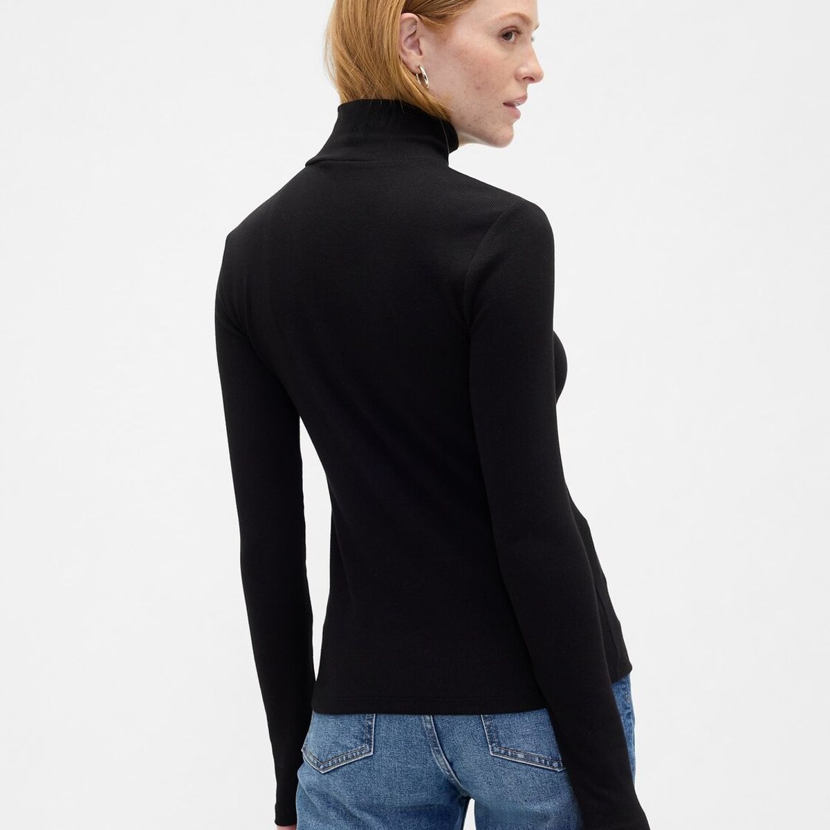 GAP - Polera Mujer Gap Manga Larga Tneck Negro