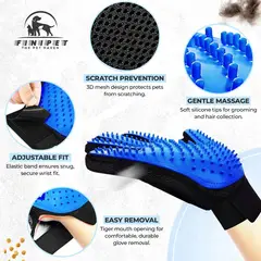 MOVI - PACK 2 GUANTES PARA PEINAR QUITAR PELOS MASCOTAS PERRO Y GATO