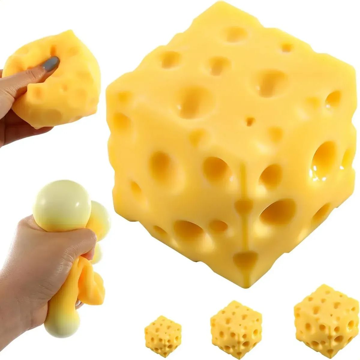 TIOZONEY - Squishy De Queso Cheese Antiestrés Amarillo Diversion Niños 5CM