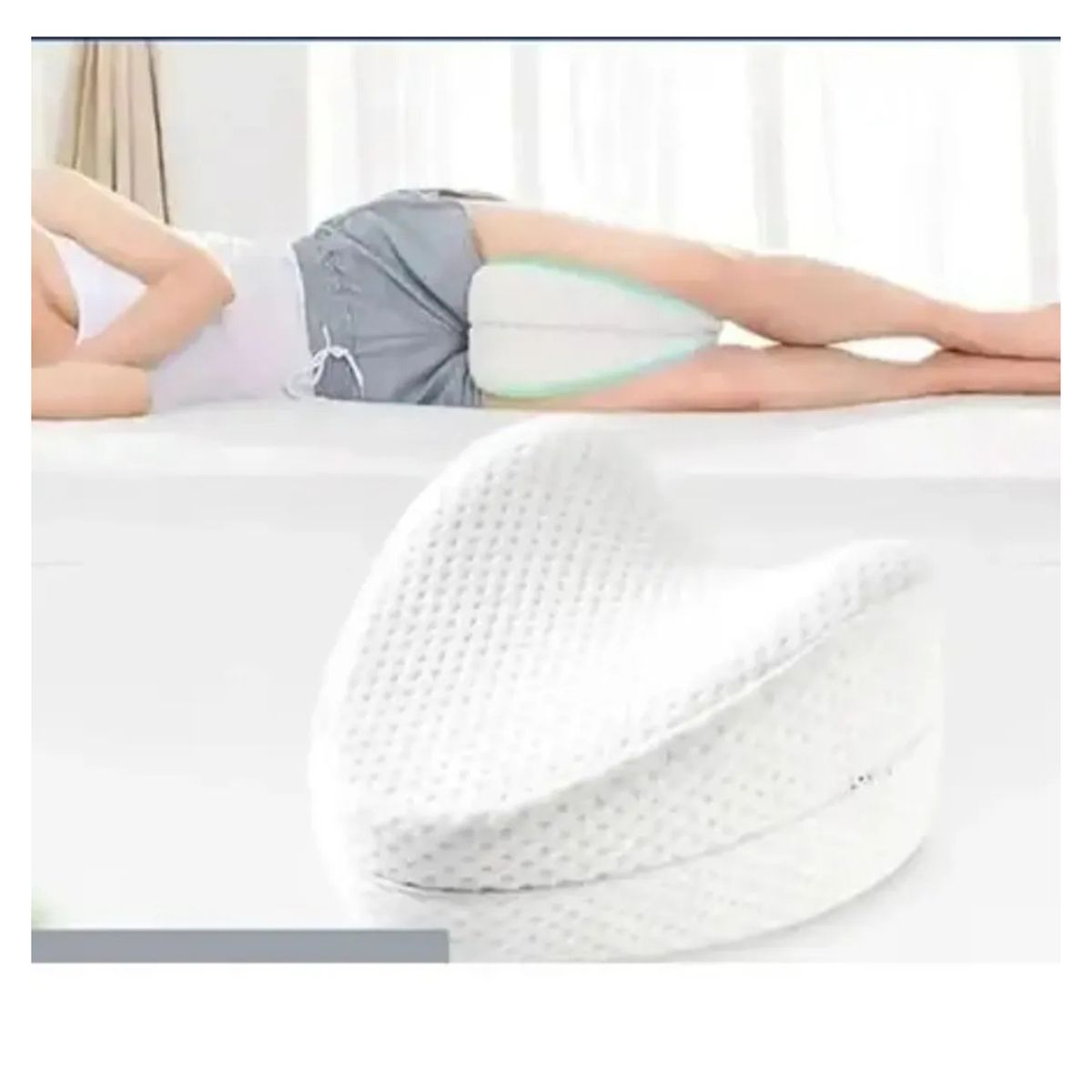 MOVI - Almohada para Piernas Ortopédica Espuma Viscoelástica Lavable con Cremallera  Manten alineada tu postura al dormir.
